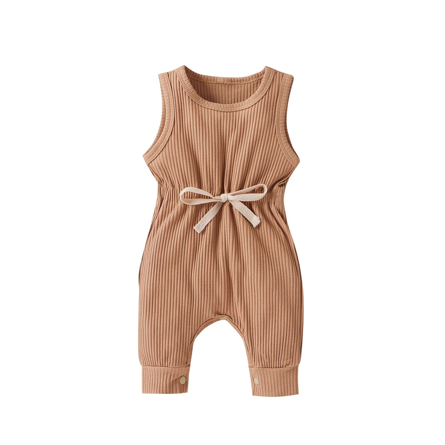Cotton Rib Sleeveless Jumpsuit