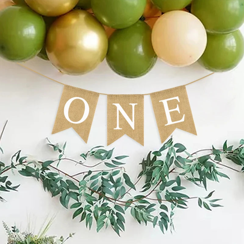 Burlap First Birthday Garland