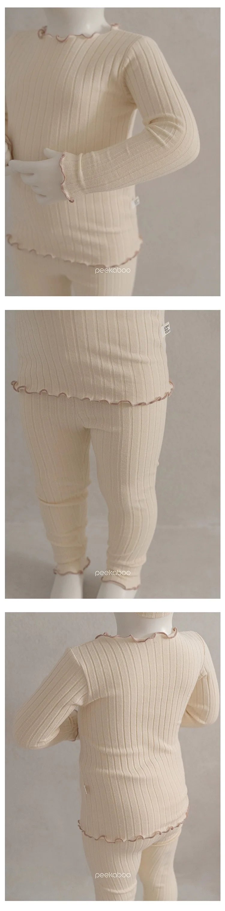 Solid Ribbed Long Sleeve Set