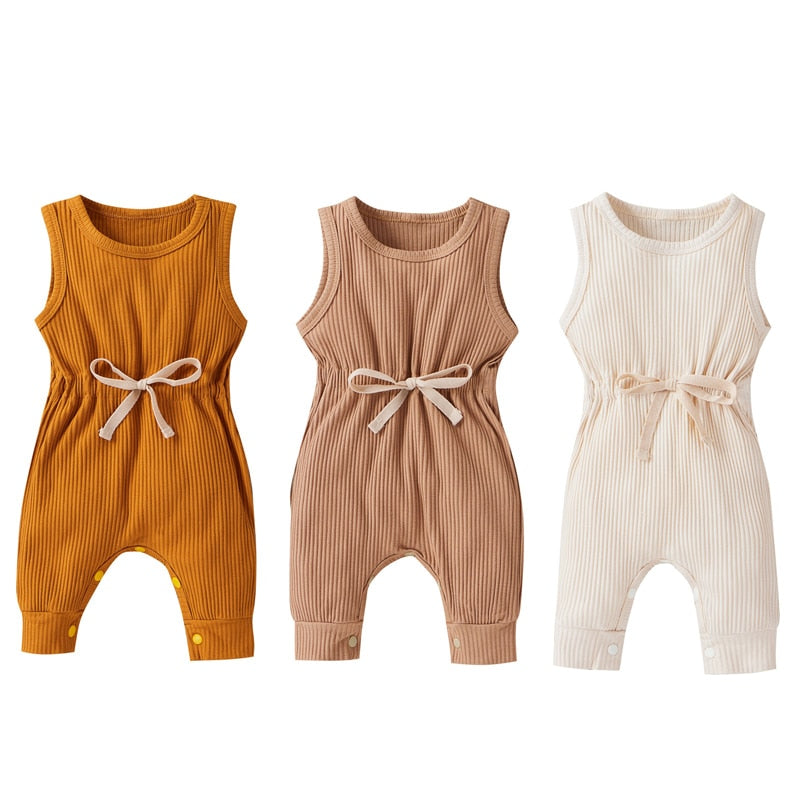 Cotton Rib Sleeveless Jumpsuit