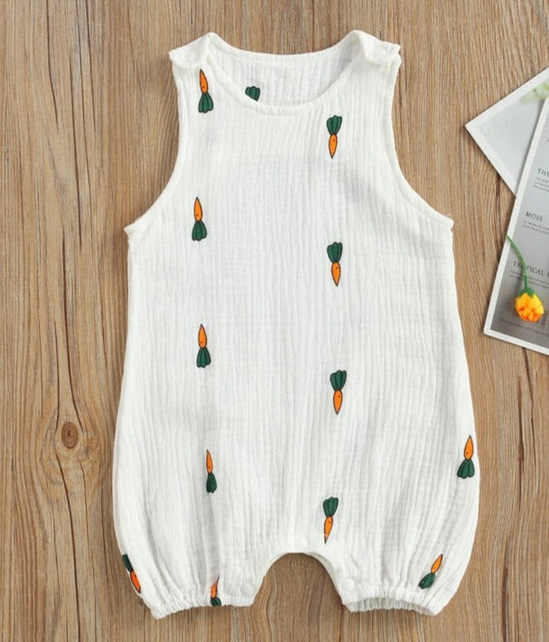 Sleeveless Print Linen Jumper