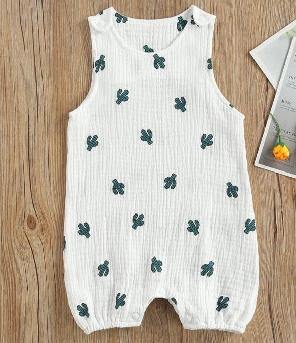 Sleeveless Print Linen Jumper