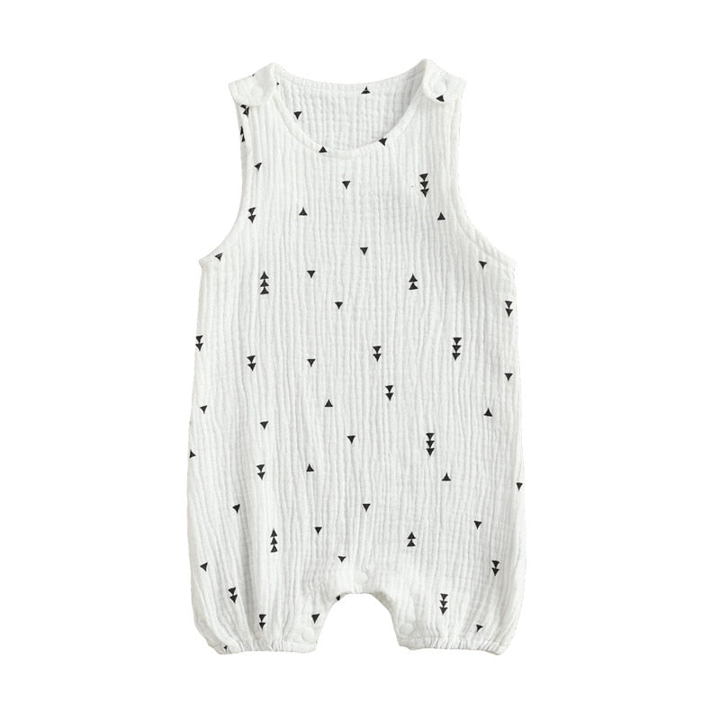 Sleeveless Print Linen Jumper