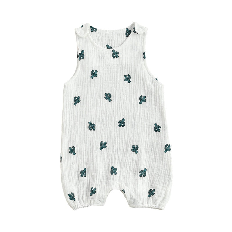 Sleeveless Print Linen Jumper