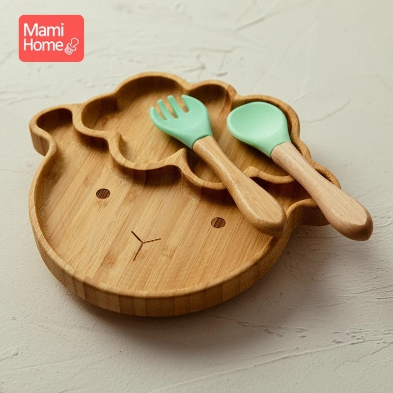 Mami Home Animal Friends Bamboo Feeding Set