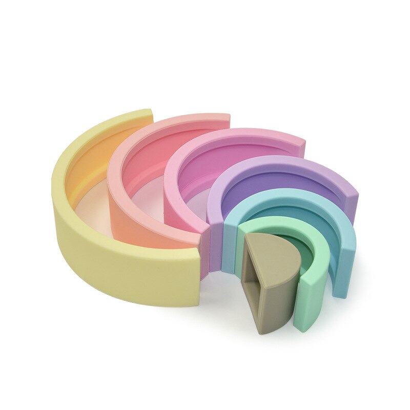 Rainbow Building Block and Teether Toy