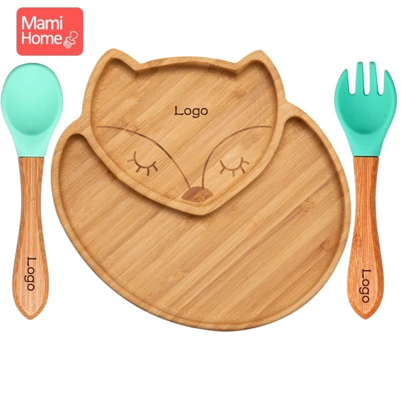 Mami Home Animal Friends Bamboo Feeding Set