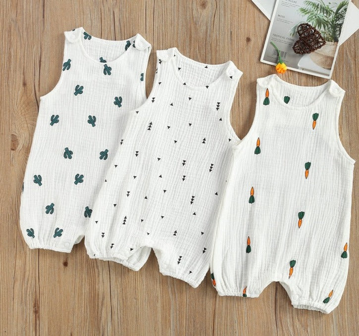 Sleeveless Print Linen Jumper