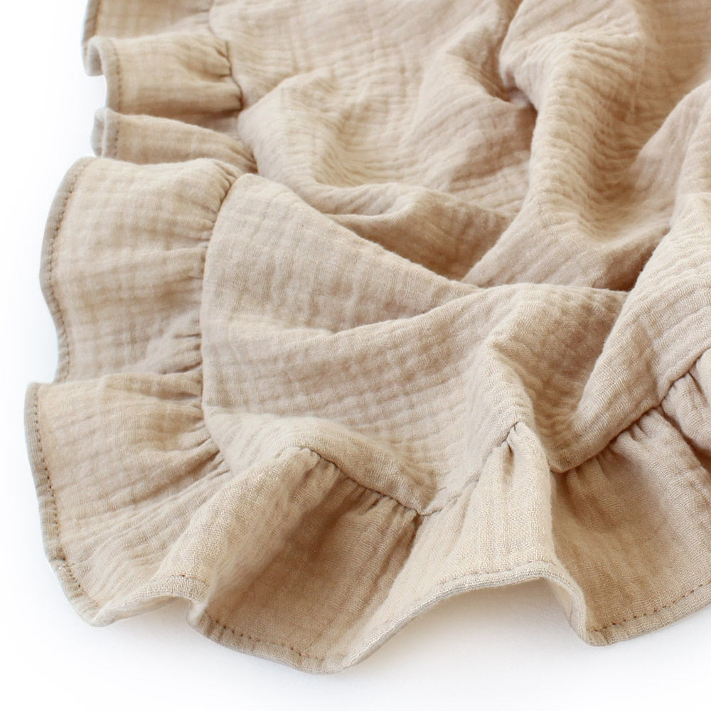 Large Crinkle Cotton Ruffle Baby Blanket