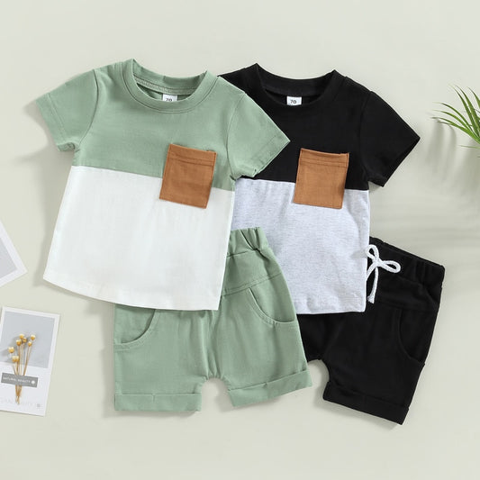 Color Block Boys Outfit Set