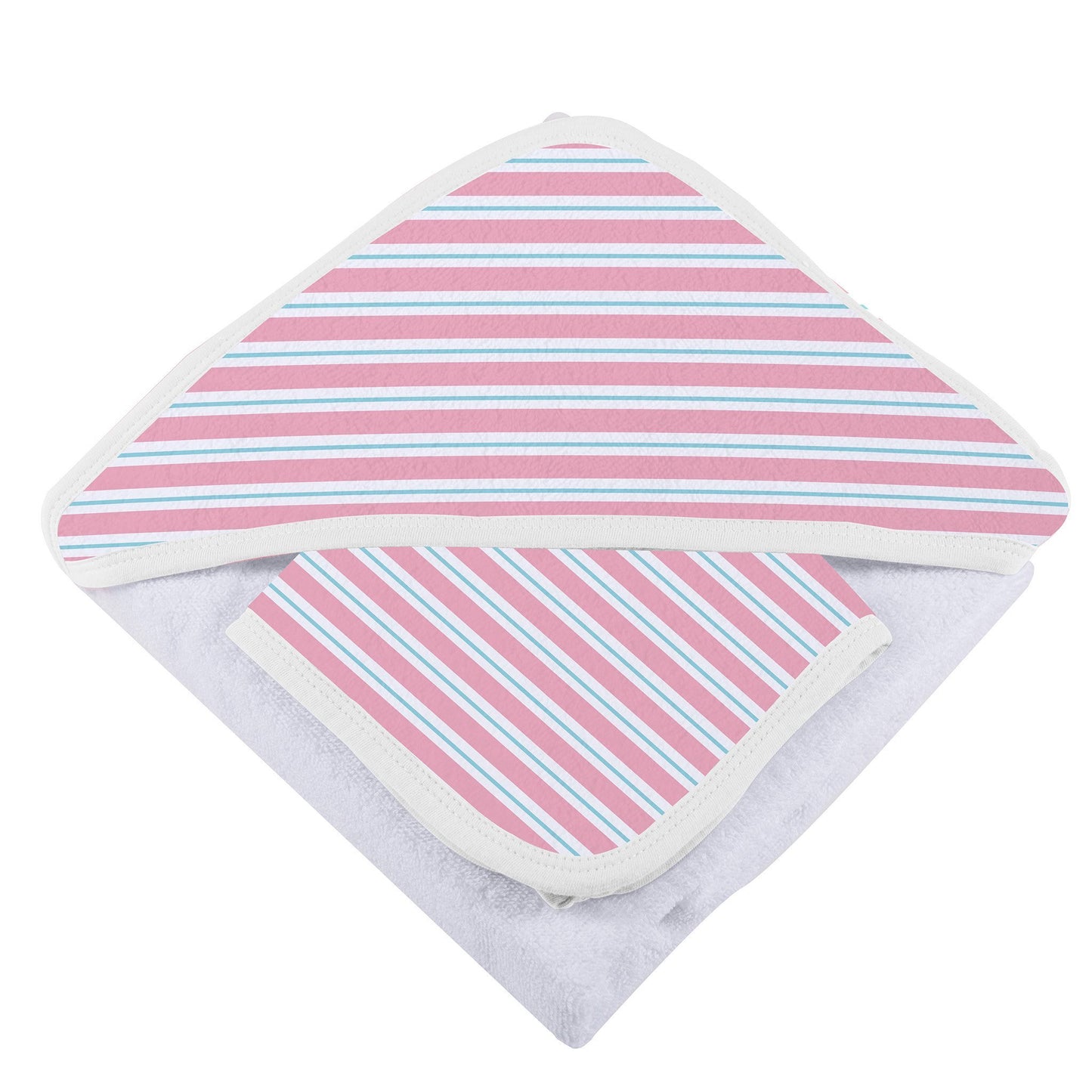 Newcastle Classics Candy Stripe Bamboo Hooded Towel and Washcloth Set